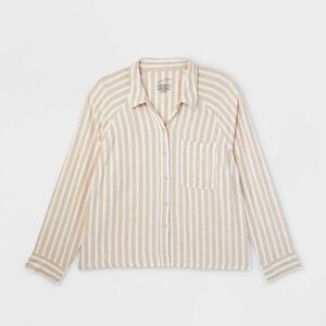 Universal Thread Beige and White Striped Shirt